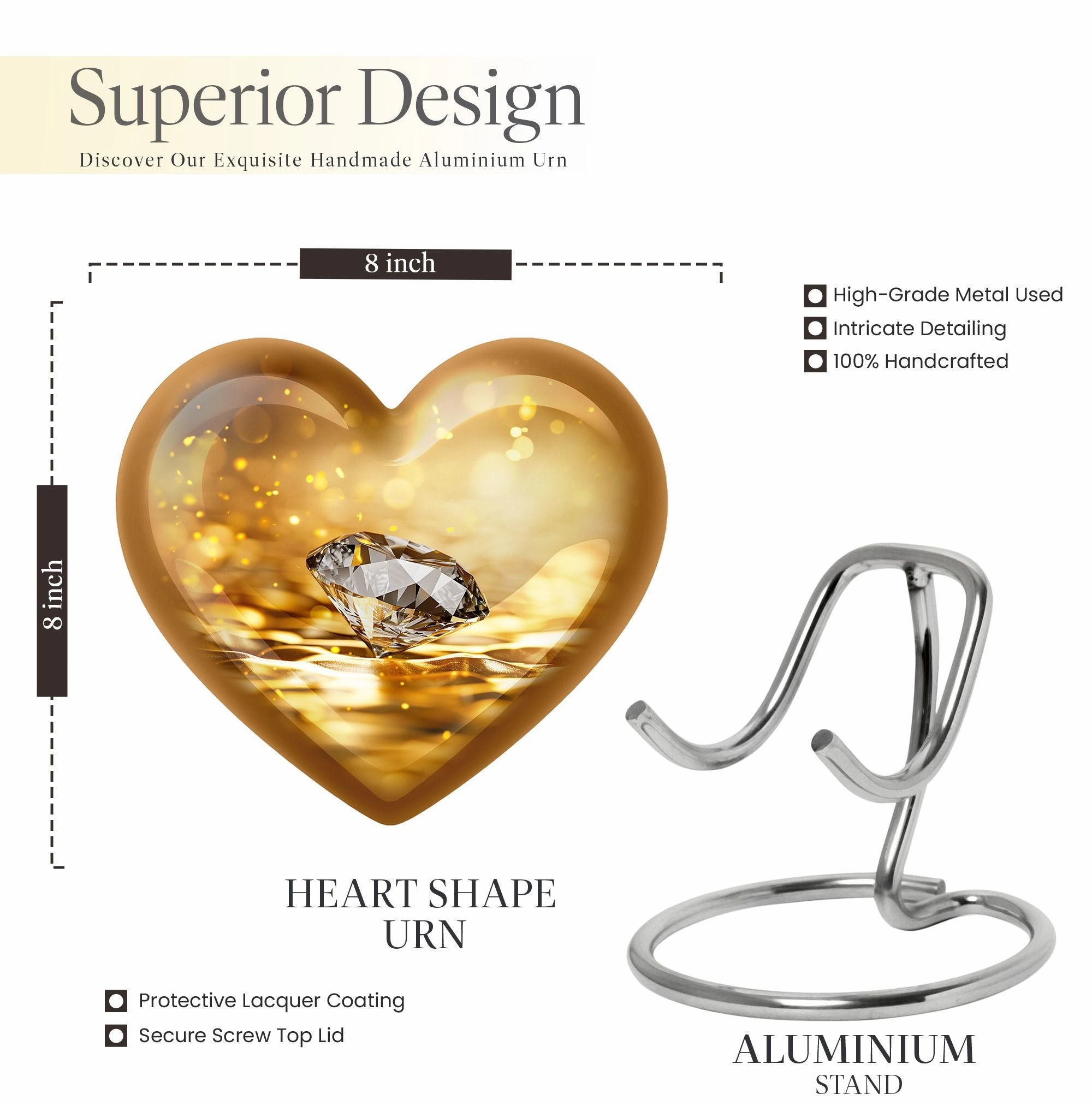Diamond Cremation Tribute: Memorial Urn for Men in Abstract Theme