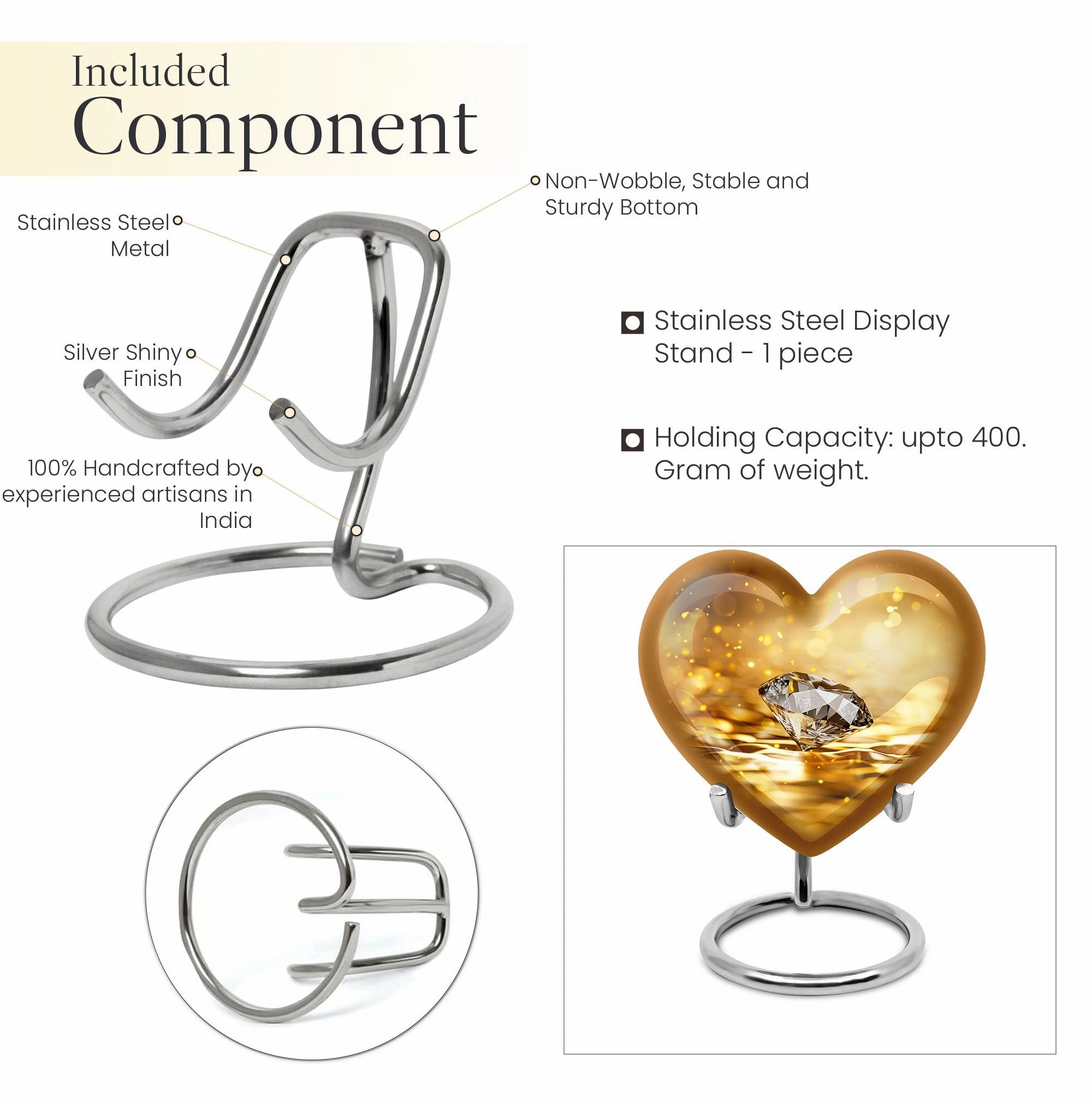 Diamond Cremation Tribute: Memorial Urn for Men in Abstract Theme