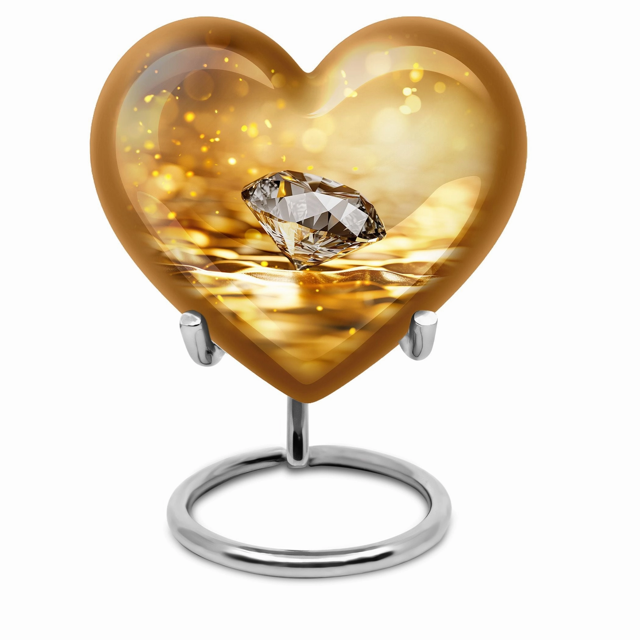 Diamond Cremation Tribute: Memorial Urn for Men in Abstract Theme