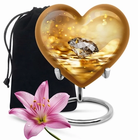 Diamond Cremation Tribute: Memorial Urn for Men in Abstract Theme
