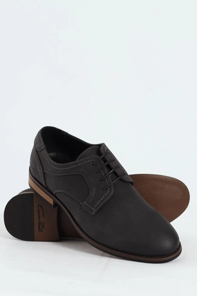 Distressed Look Smart Casual Shoe - Charcoal