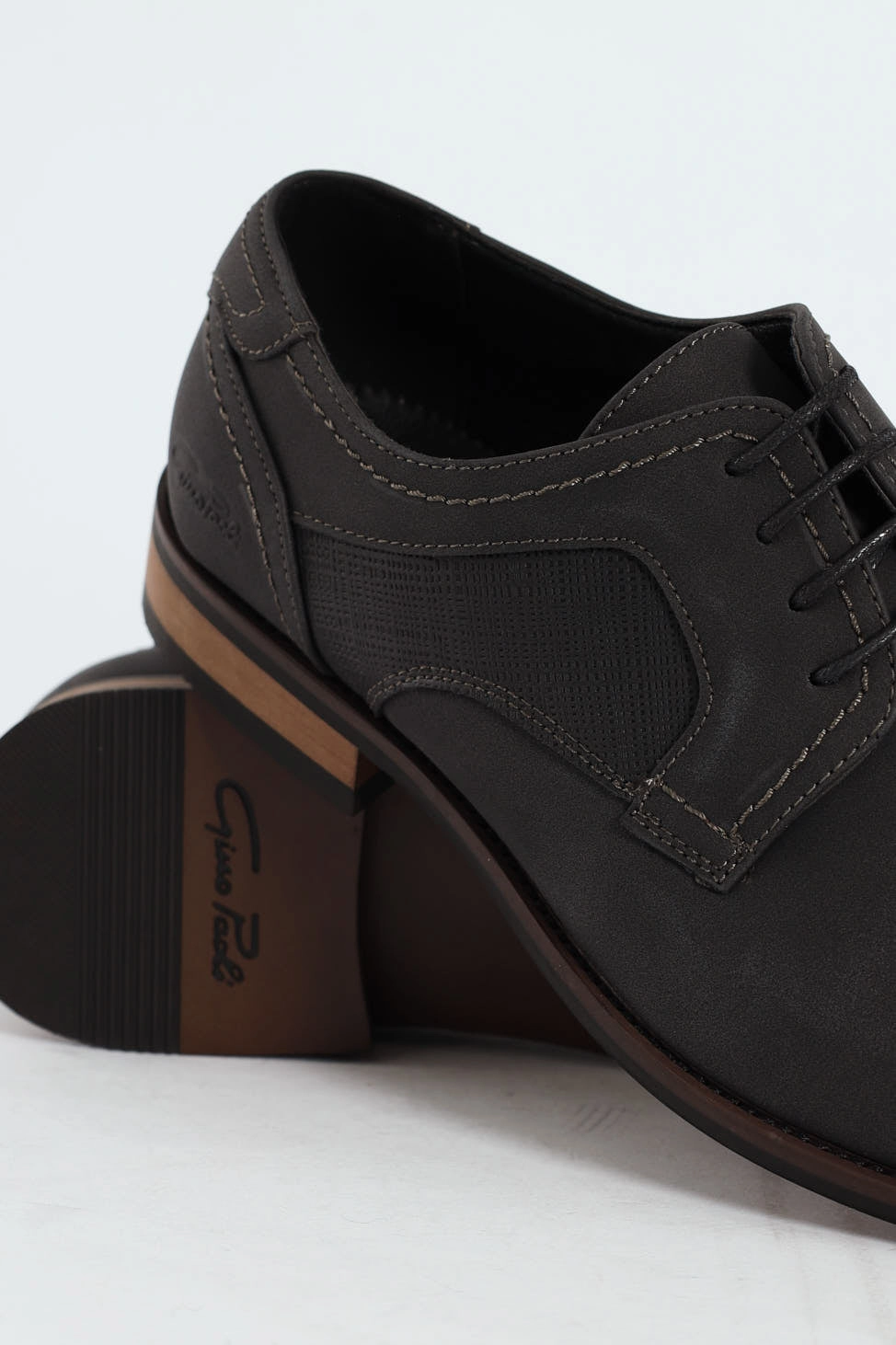 Distressed Look Smart Casual Shoe - Charcoal