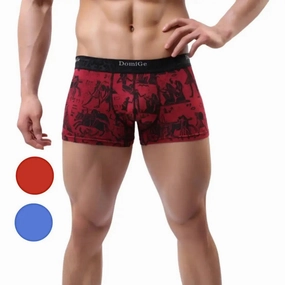 DomiGe Bamboo Fiber Mid-Rise Trunks with Moisture-Wicking Male Underwear