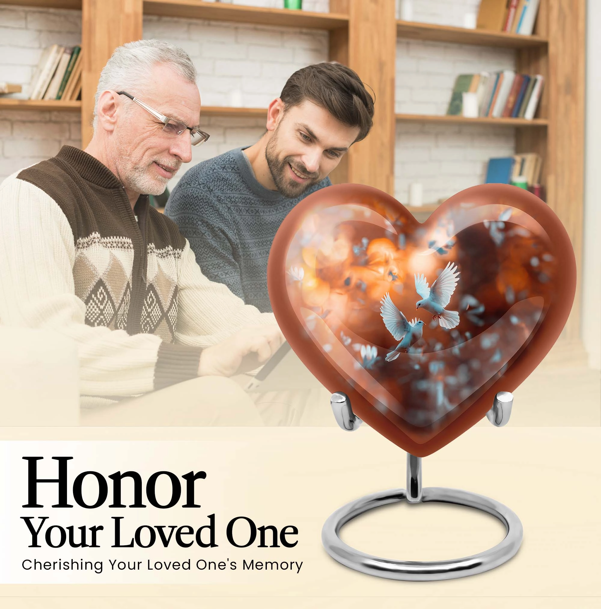 Dove Urn - Cherished Dad Cremation Memorial urn for Remembrance
