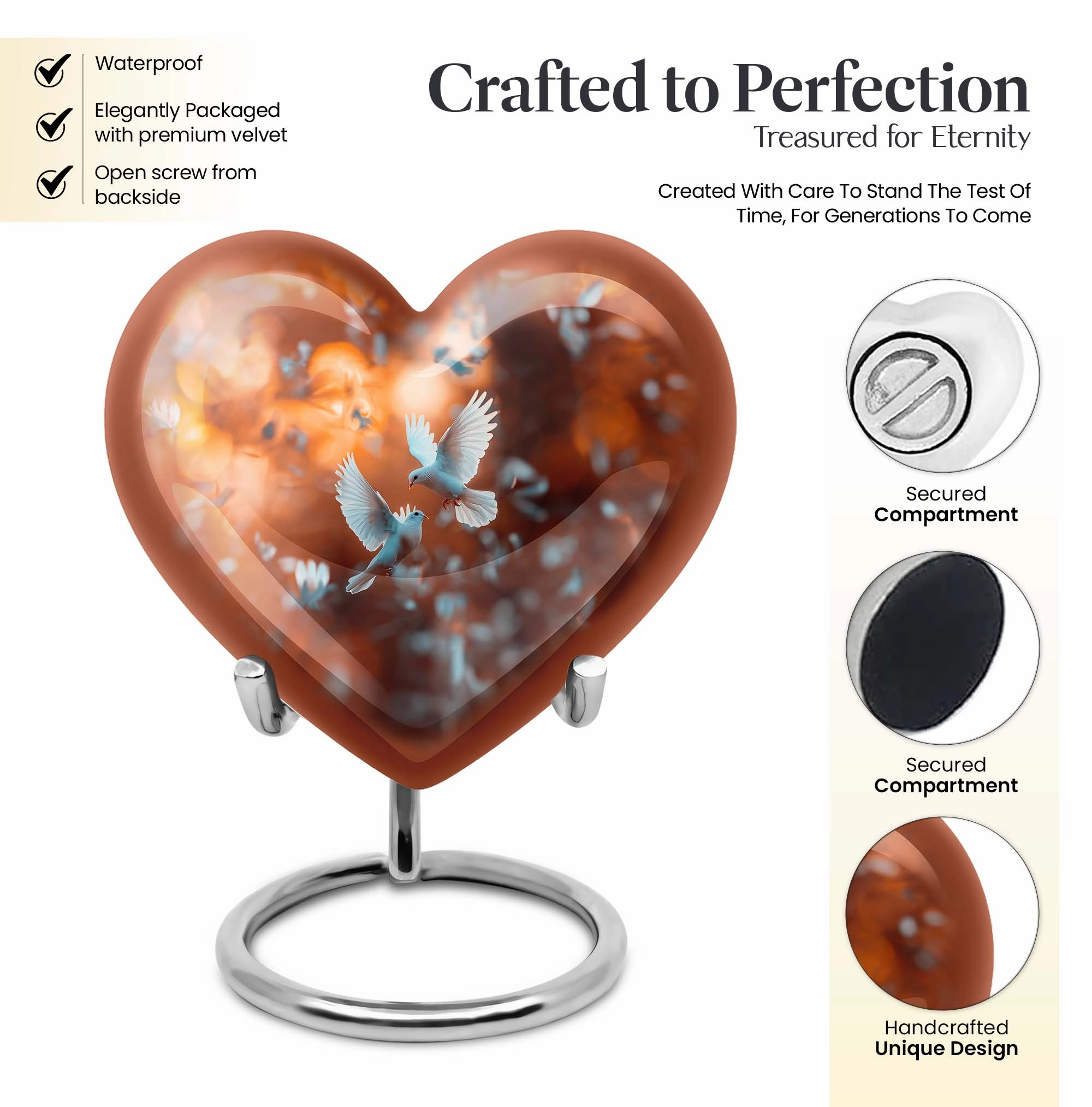 Dove Urn - Cherished Dad Cremation Memorial urn for Remembrance