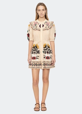 Dress Cassia Ss Dress Ss25-030 Cream