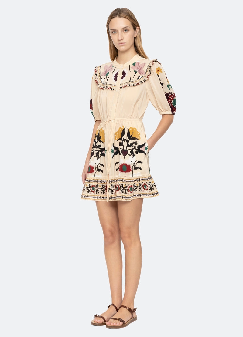 Dress Cassia Ss Dress Ss25-030 Cream