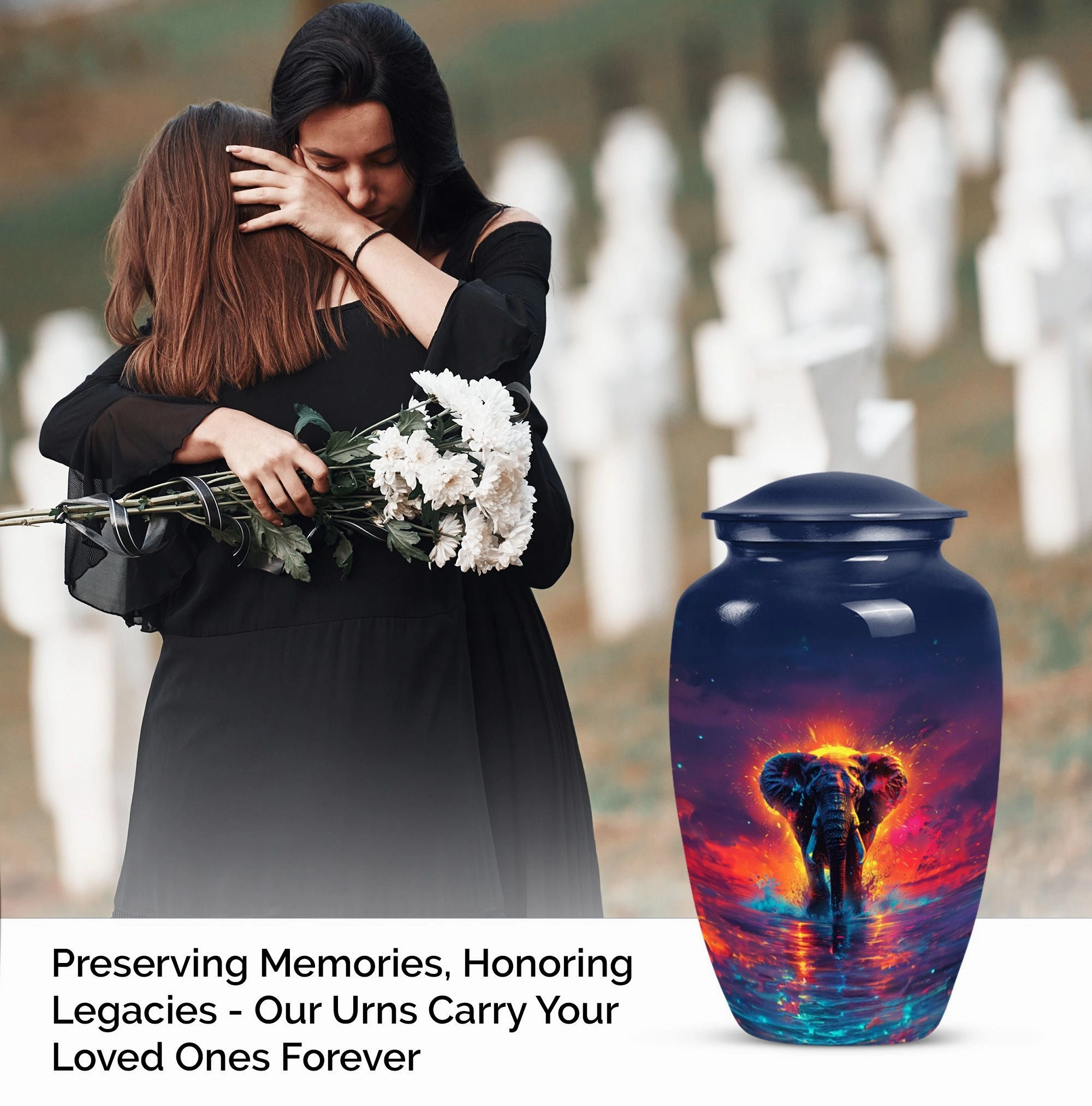 Elephant Commemorative Cremation Urn for Male