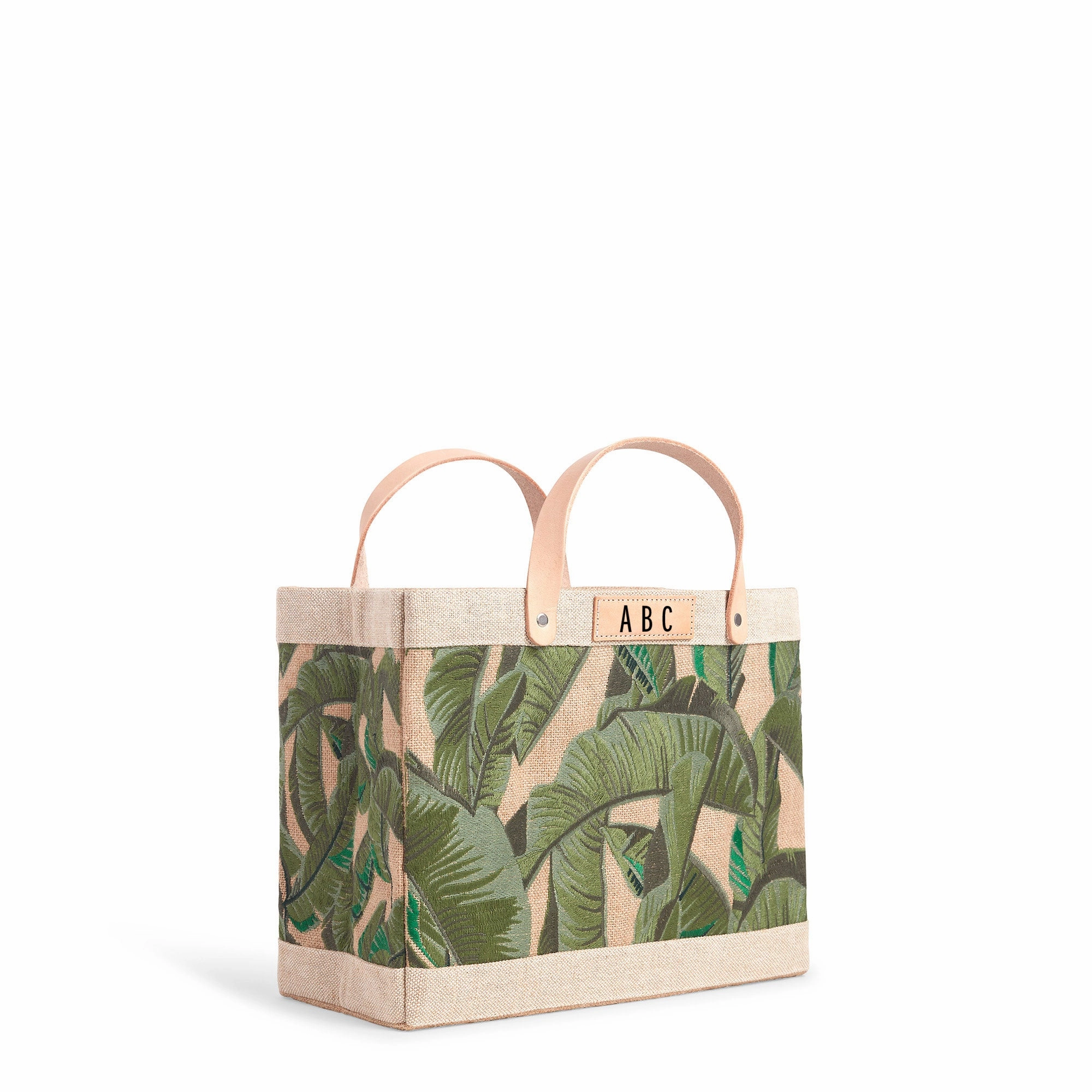 Embroidered Palm Leaf Petite Market Bag Blank