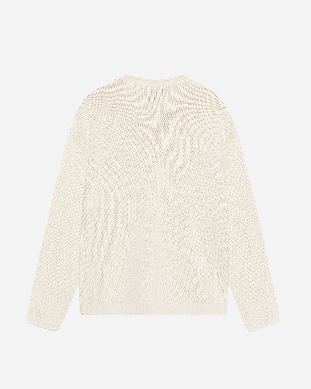 Embroidered V-Neck Logo Sweater Natural