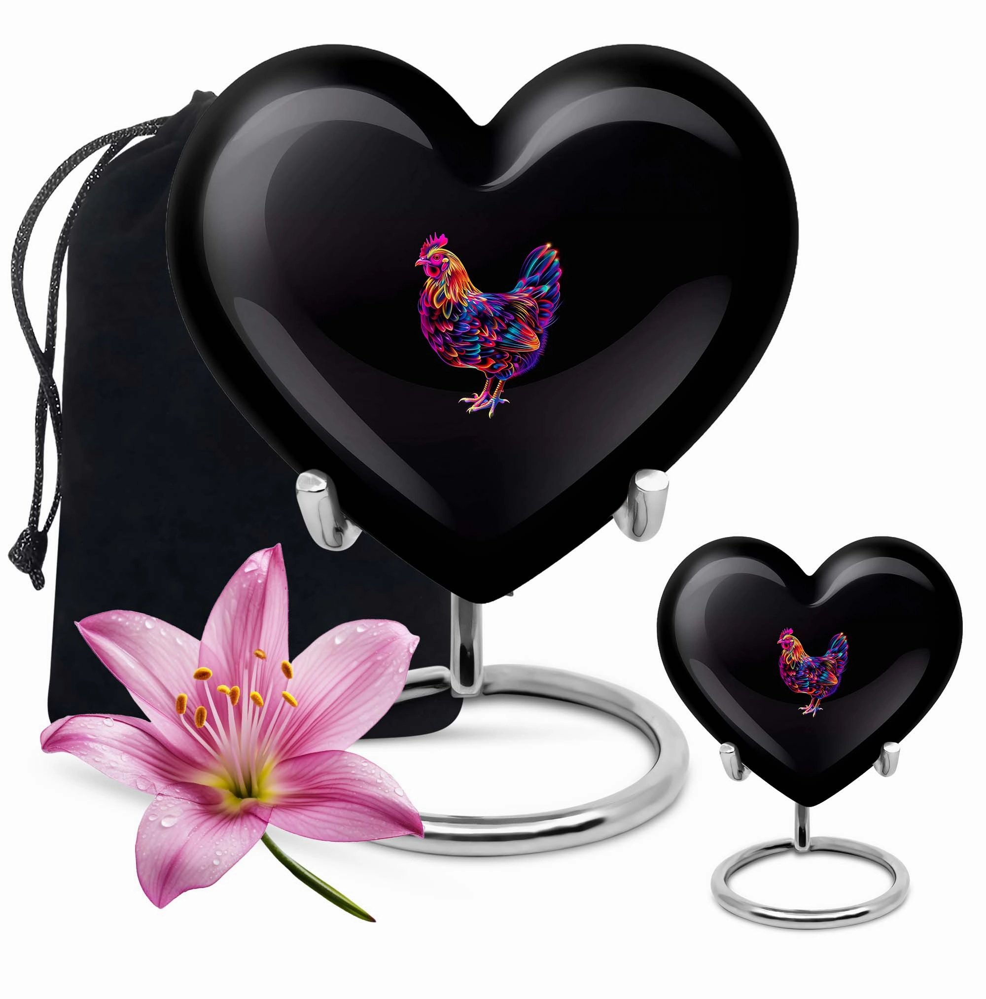 Eternal Harmony Chicken Heart Engravable Memorial Urn for Ashes
