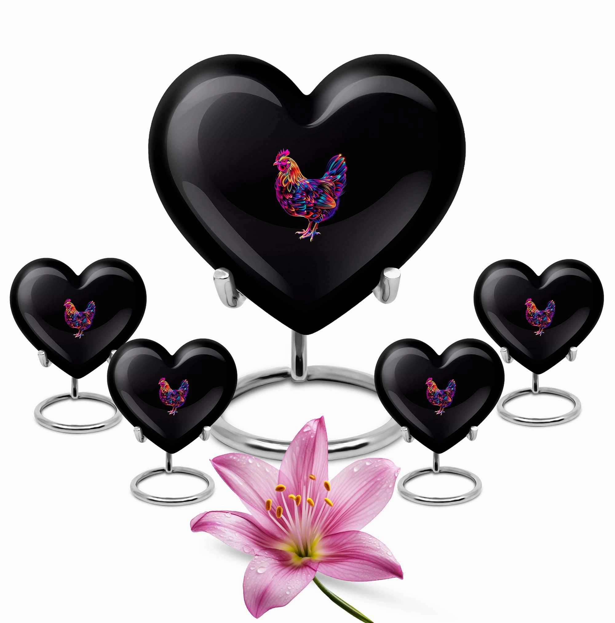 Eternal Harmony Chicken Heart Engravable Memorial Urn for Ashes