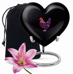 Eternal Harmony Chicken Heart Engravable Memorial Urn for Ashes