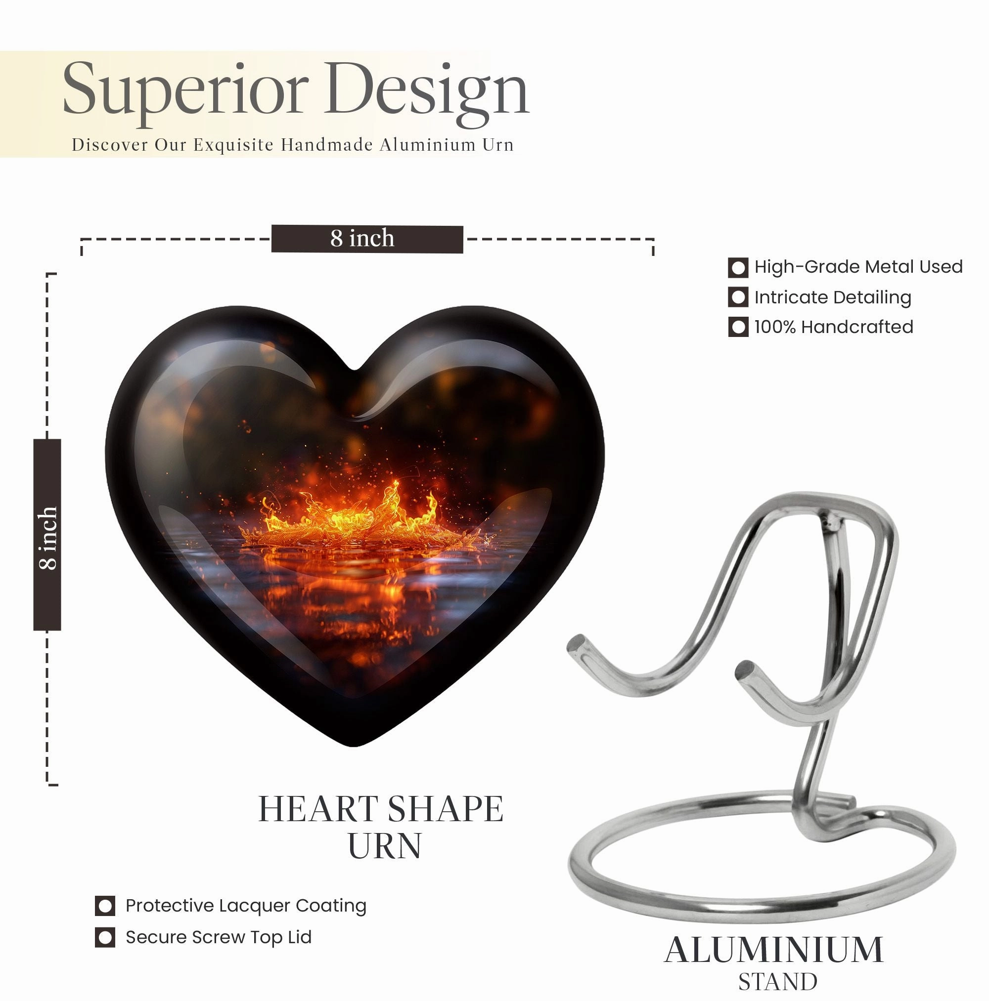 Eternal Memories Fire Urn - Ideal Burial Solution for Cremation Ashes