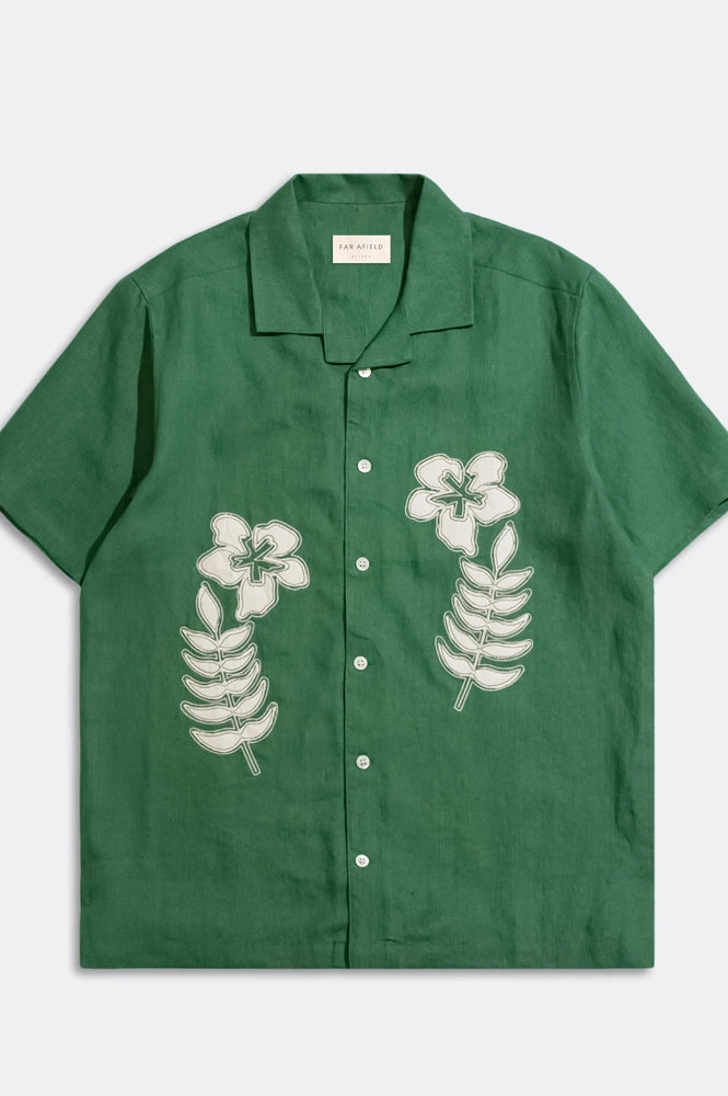 Far Afield Stachio Floral Tropical Green Shirt