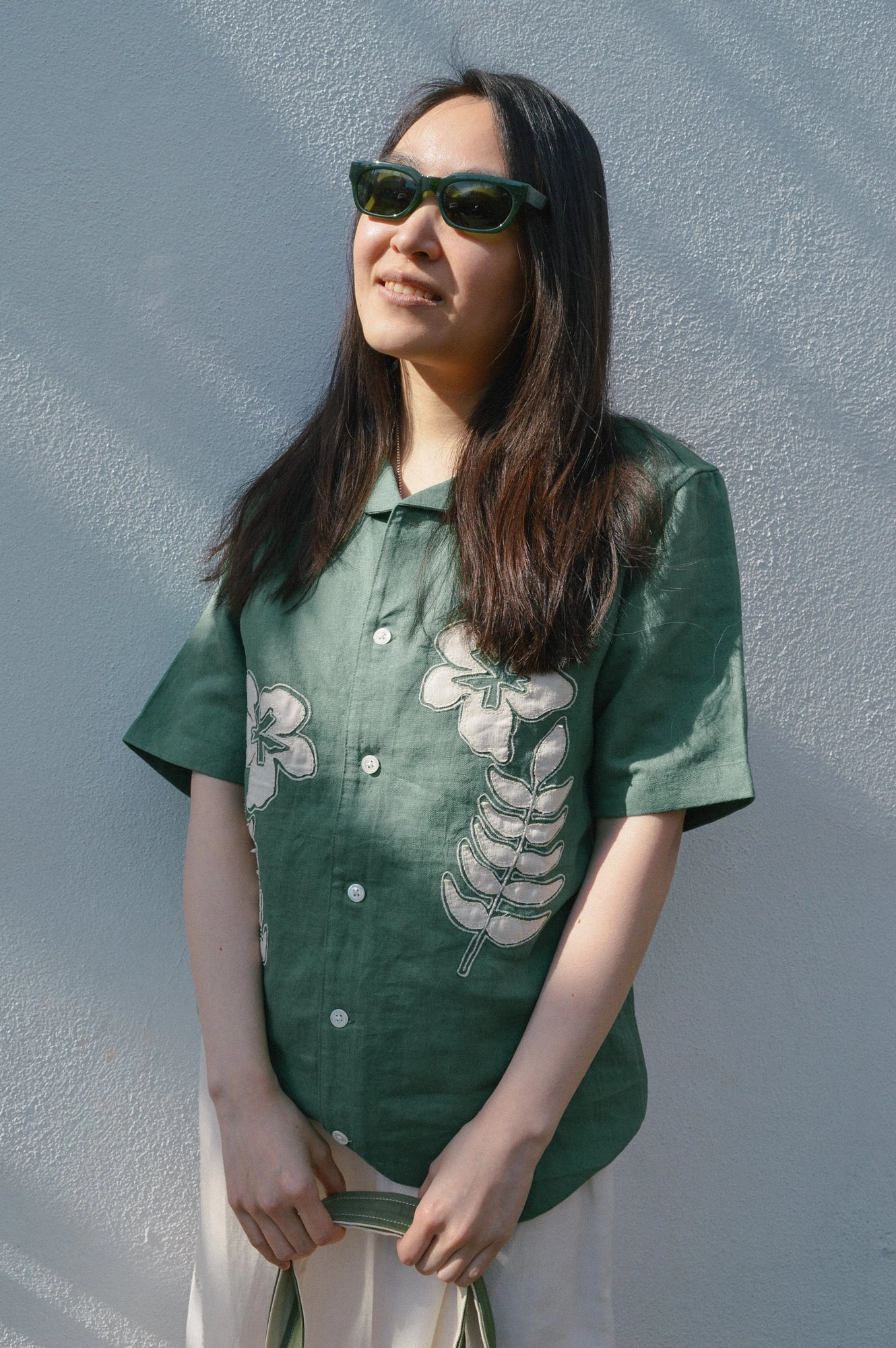 Far Afield Stachio Floral Tropical Green Shirt