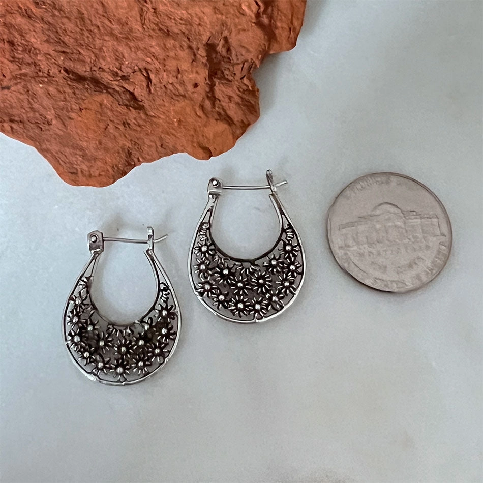Field of Daisies Earrings - Sterling Silver, Indonesia