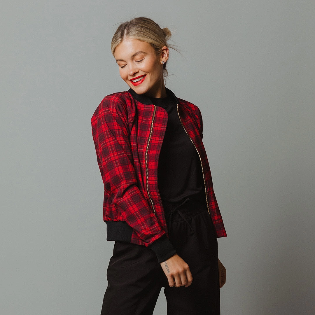 Frasier Plaid Bomber Jacket