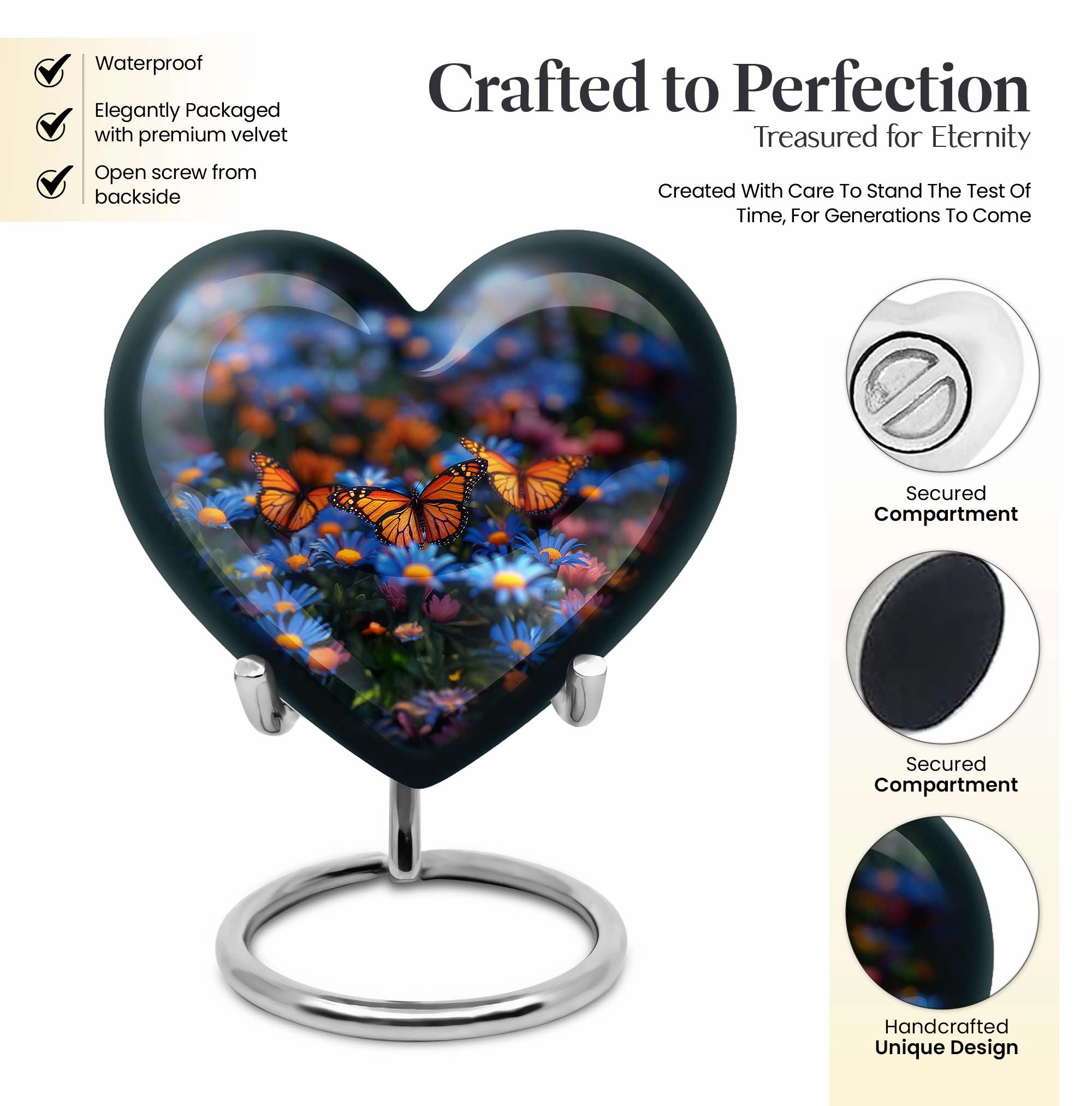 Gentle Wings- Eternity's Embrace Butterfly Memorial Urn
