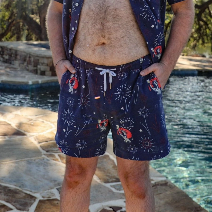Getaway Casual Shorts - Toast Of Freedom - Navy