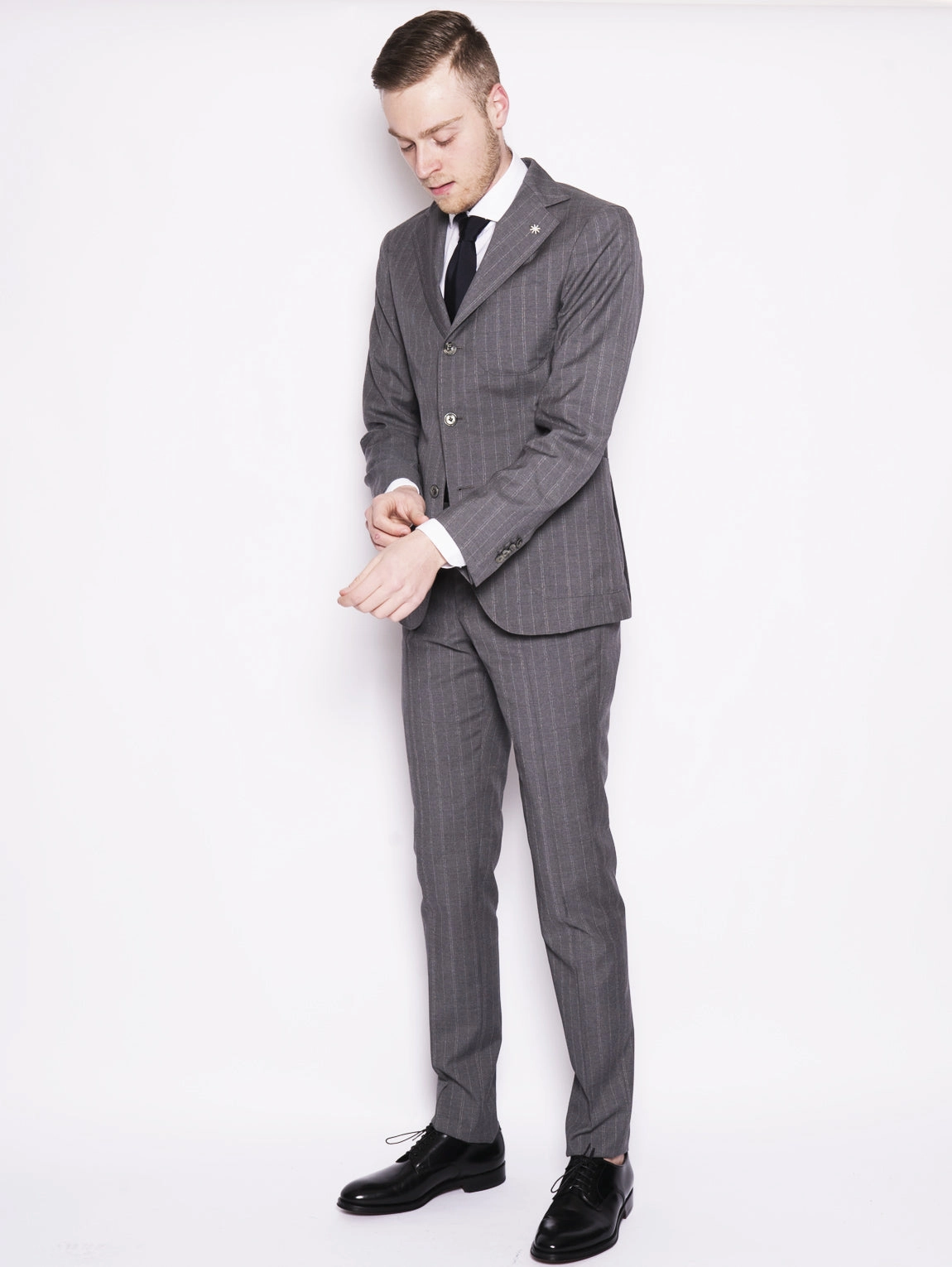 Gray pinstripe cloud suit