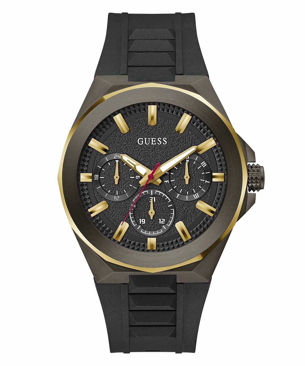 GUESS Mens Black 2-Tone Multi-function Watch