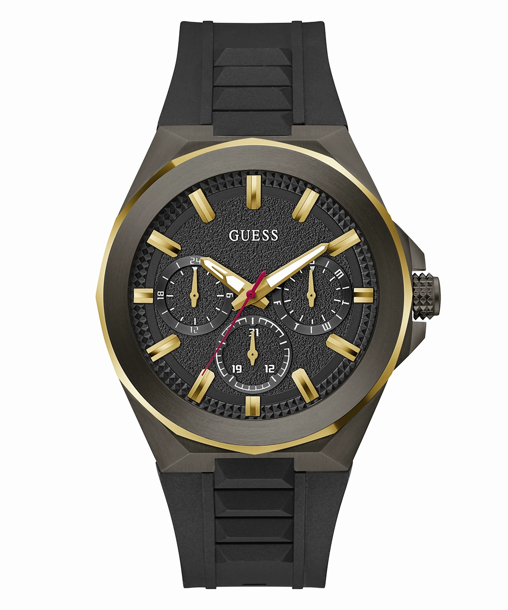 GUESS Mens Black 2-Tone Multi-function Watch