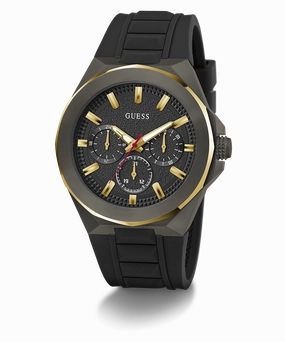 GUESS Mens Black 2-Tone Multi-function Watch