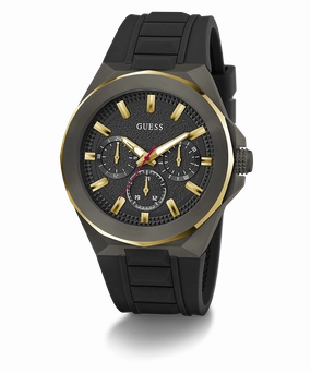 GUESS Mens Black 2-Tone Multi-function Watch