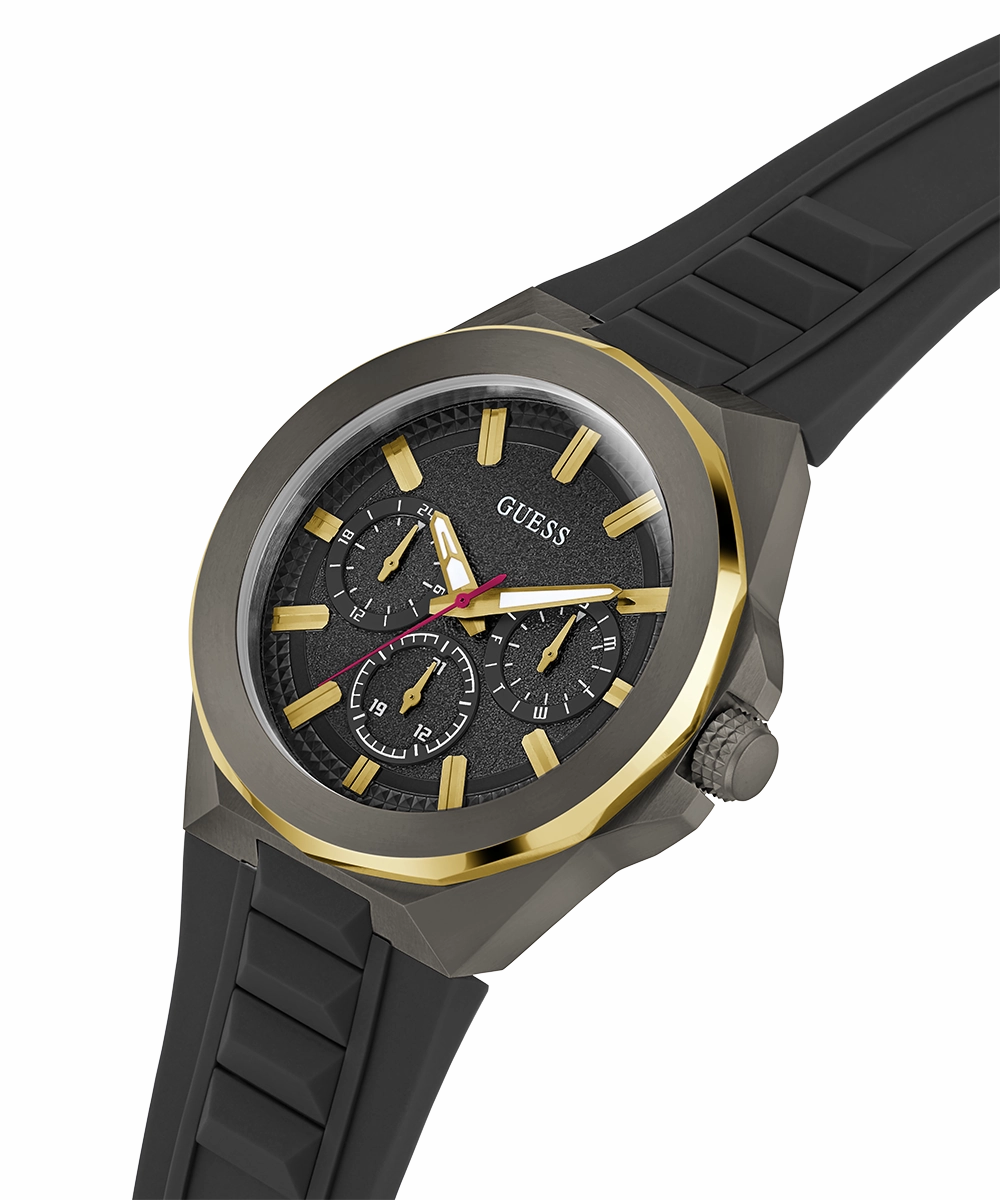 GUESS Mens Black 2-Tone Multi-function Watch