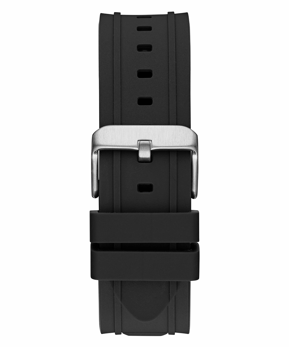 GUESS Mens Black Silver Tone Multi-function Watch