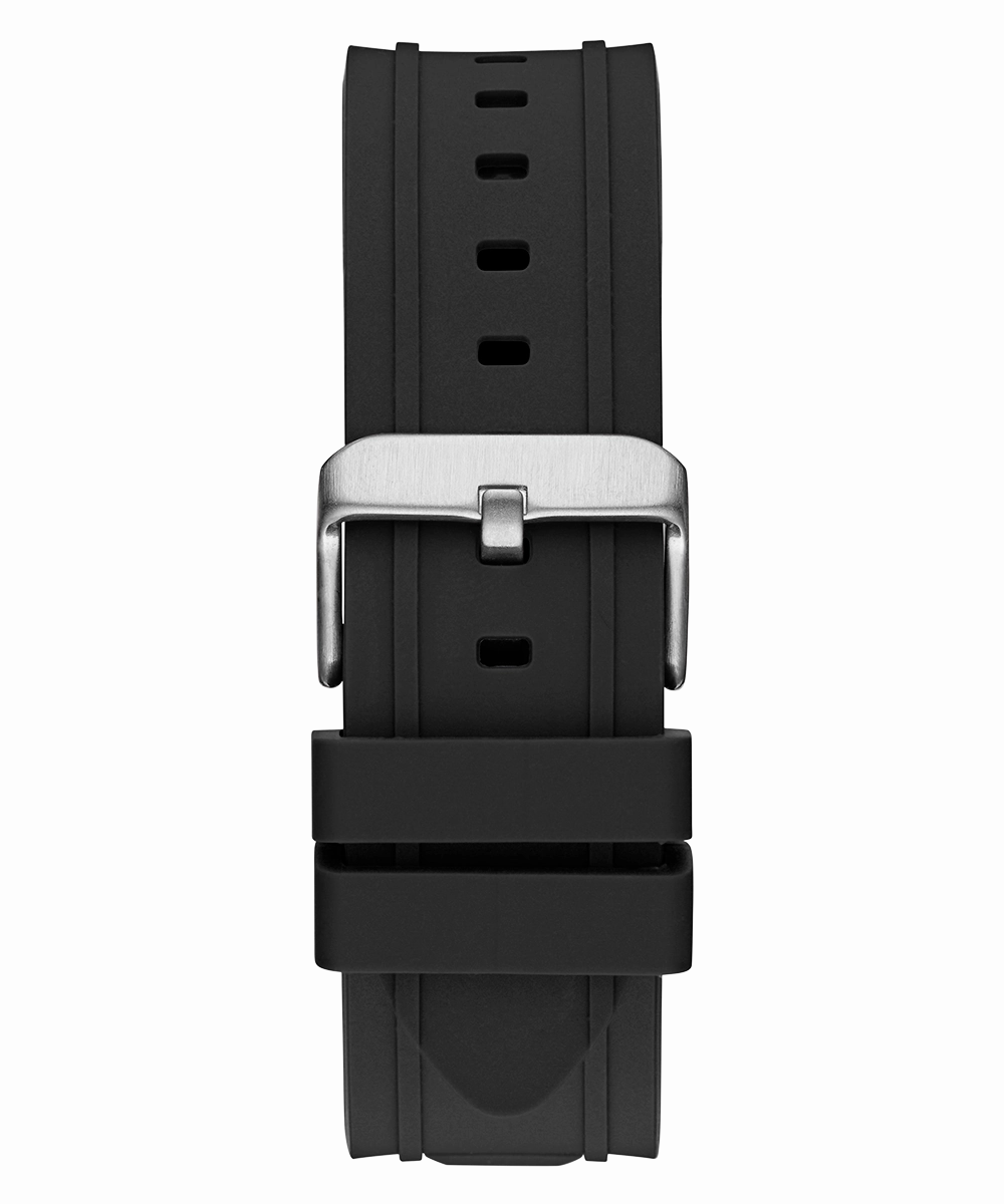 GUESS Mens Black Silver Tone Multi-function Watch