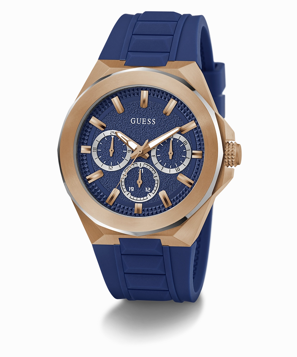 GUESS Mens Blue 2-Tone Multi-function Watch