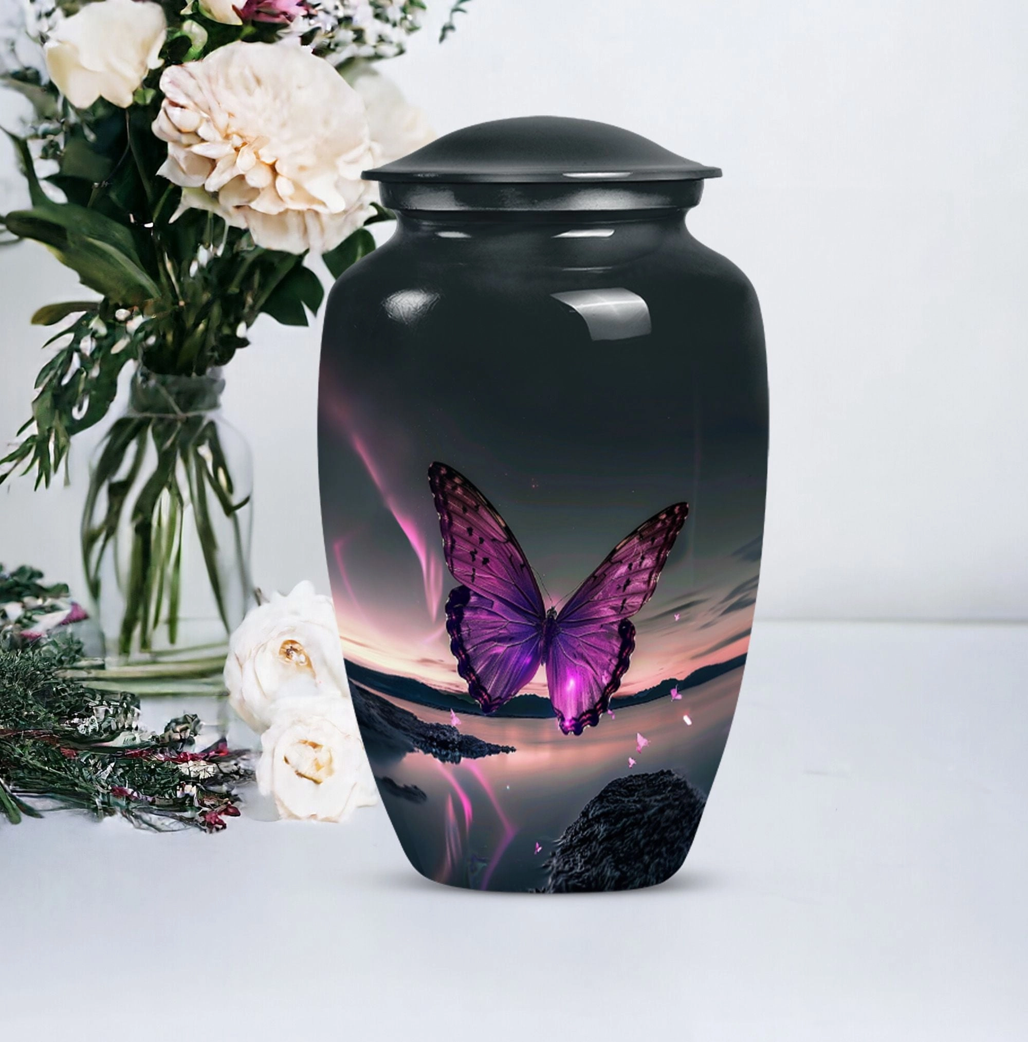 Harmony Rest Purple Butterfly Tribute - A Premier Cremation Urn