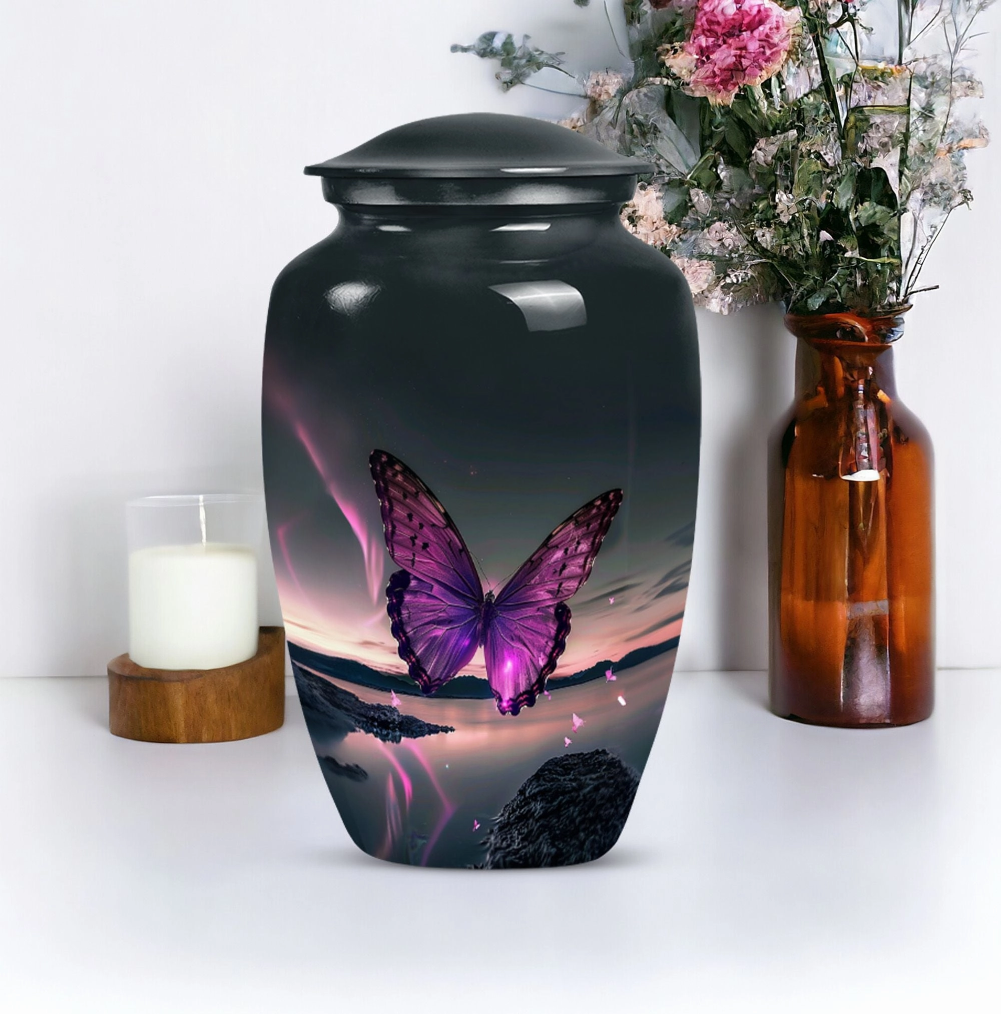 Harmony Rest Purple Butterfly Tribute - A Premier Cremation Urn