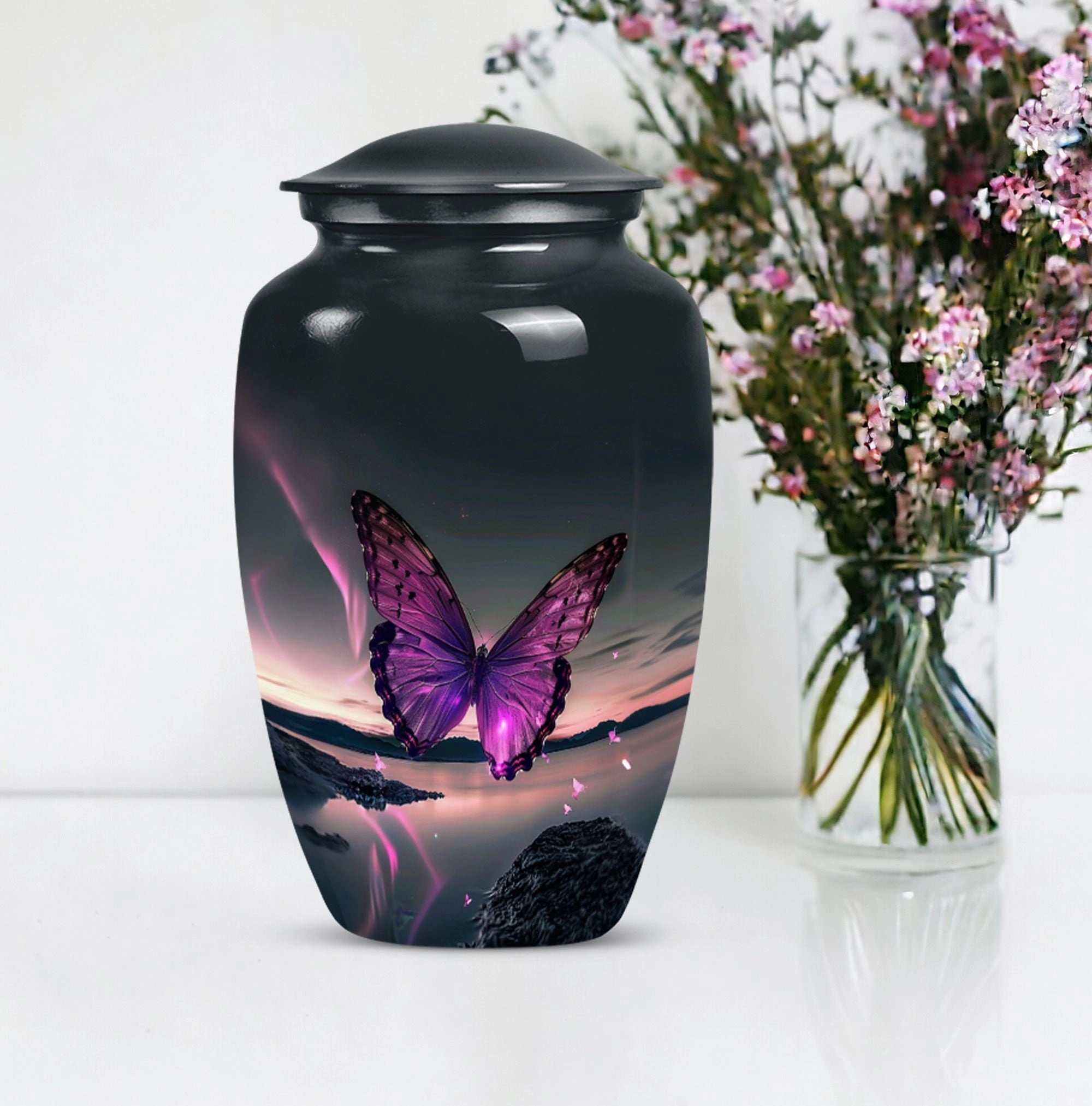 Harmony Rest Purple Butterfly Tribute - A Premier Cremation Urn