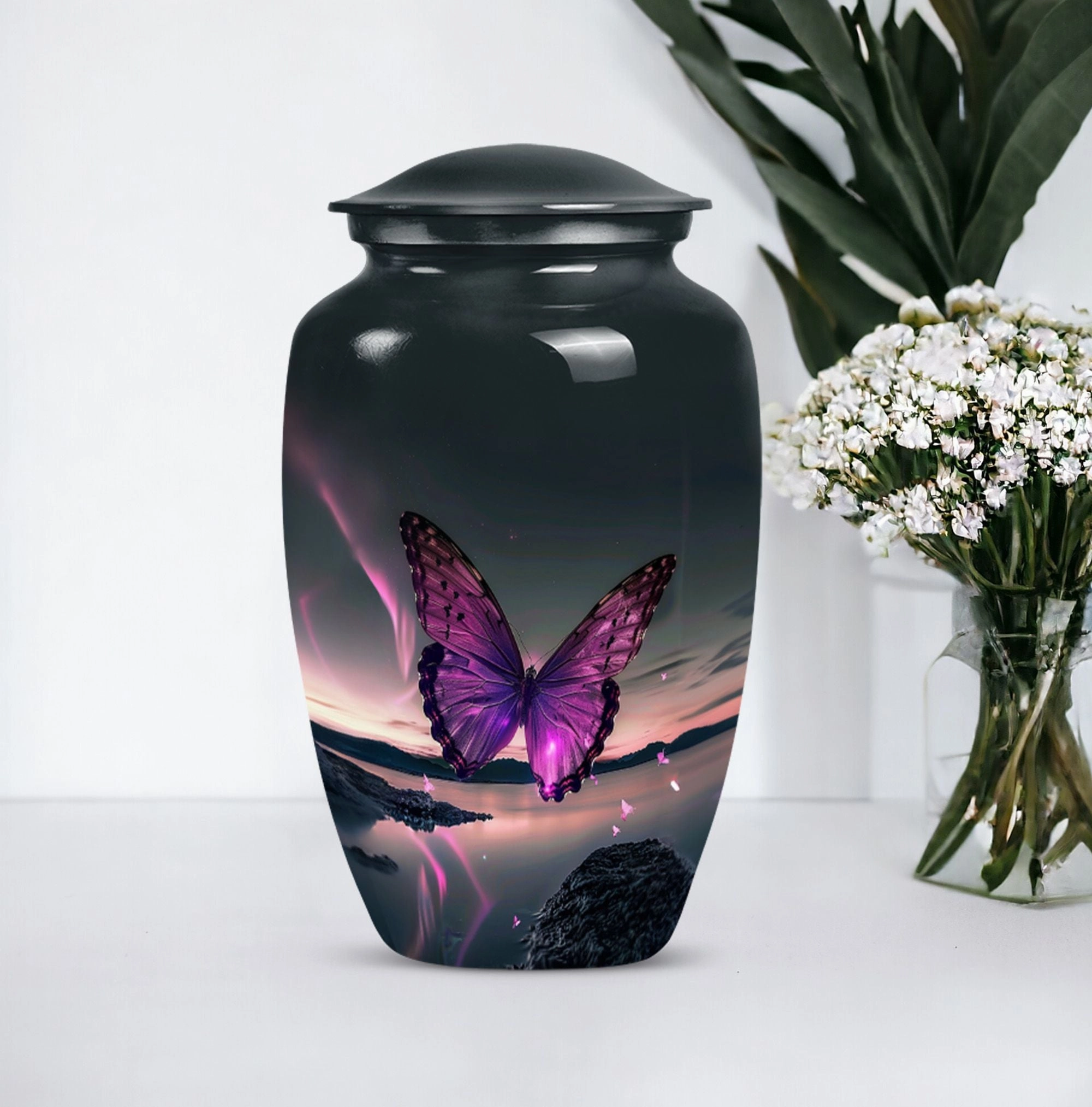 Harmony Rest Purple Butterfly Tribute - A Premier Cremation Urn