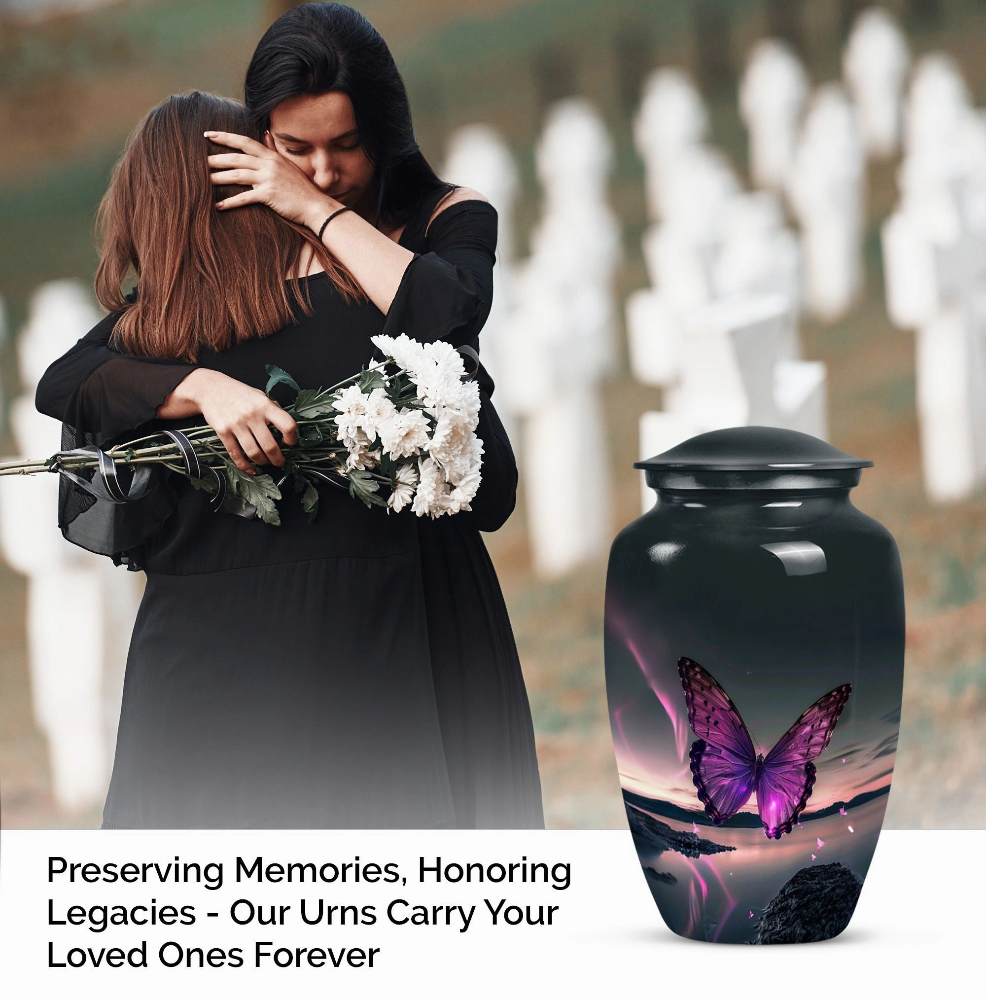 Harmony Rest Purple Butterfly Tribute - A Premier Cremation Urn