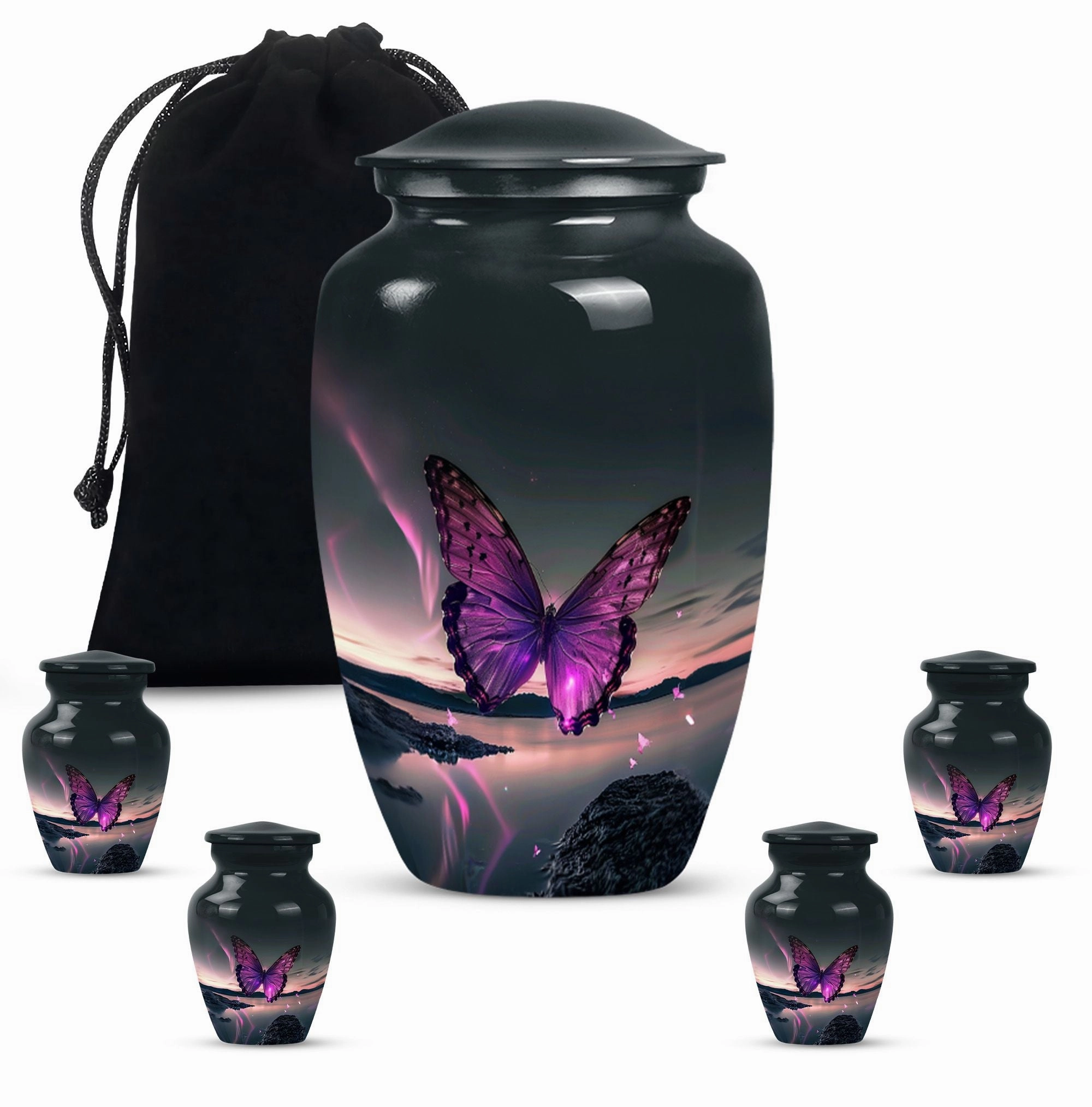 Harmony Rest Purple Butterfly Tribute - A Premier Cremation Urn