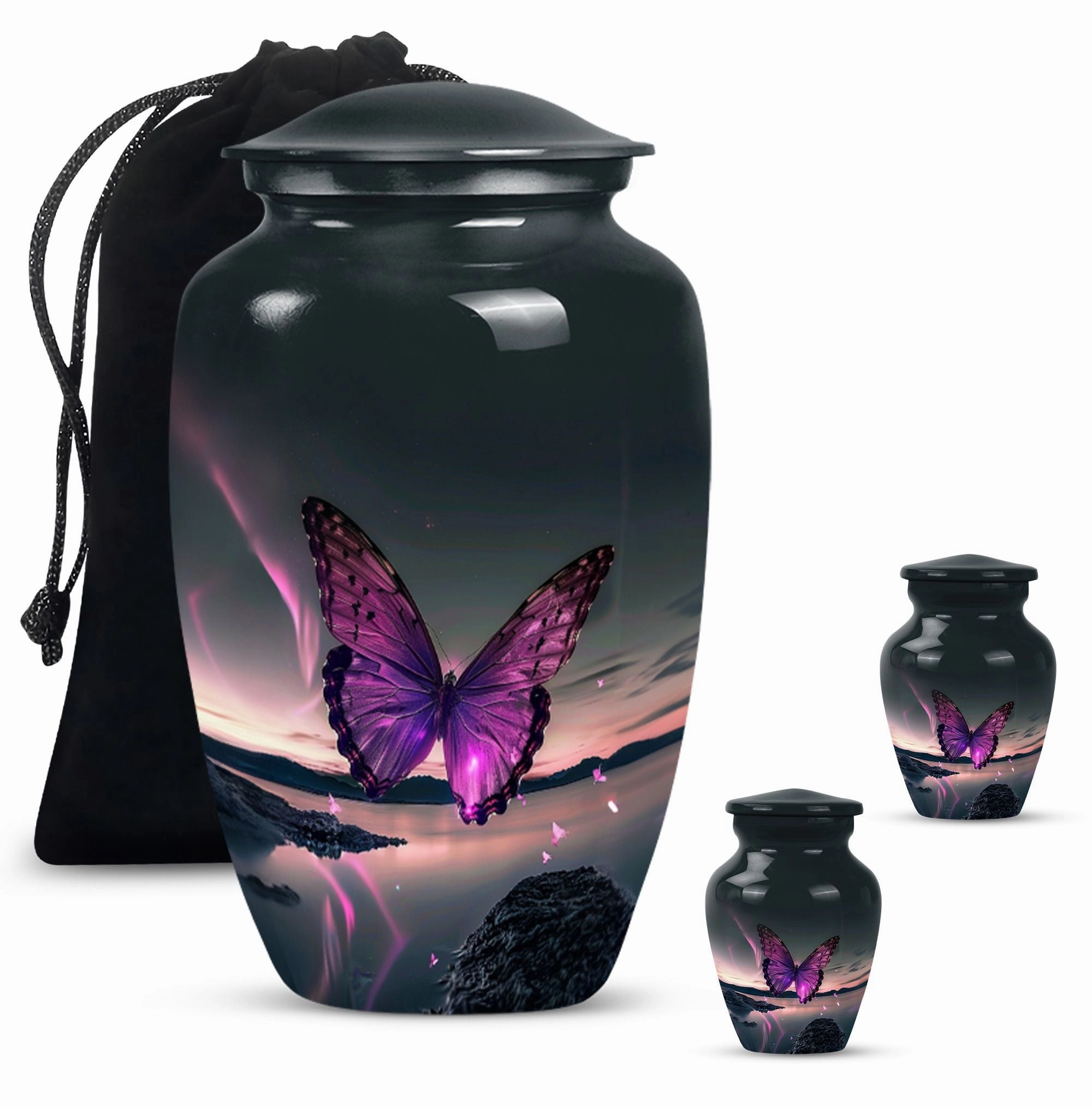 Harmony Rest Purple Butterfly Tribute - A Premier Cremation Urn