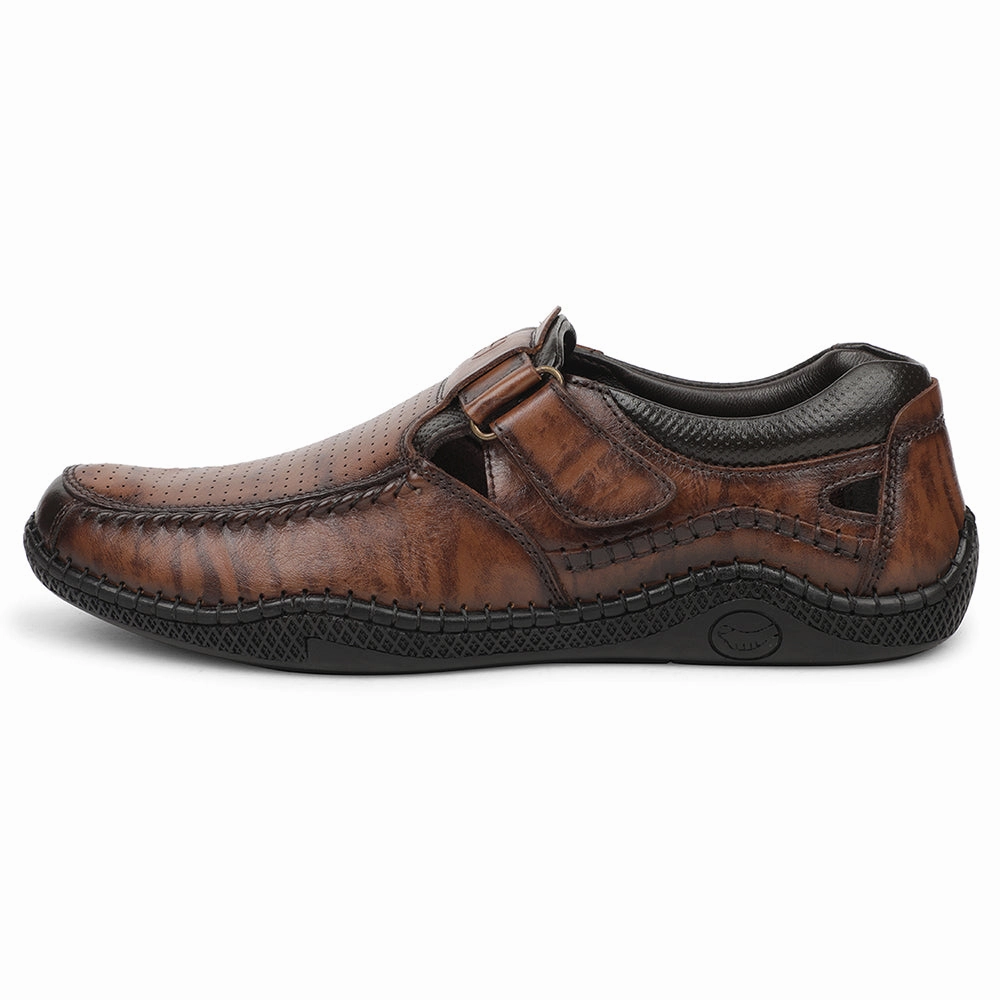 Healers Tan Casual Flat Sandal For Men DSL-4 By Liberty