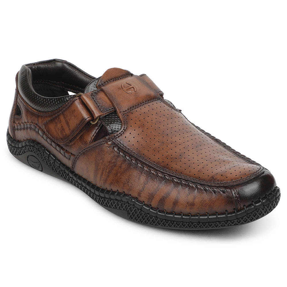 Healers Tan Casual Flat Sandal For Men DSL-4 By Liberty