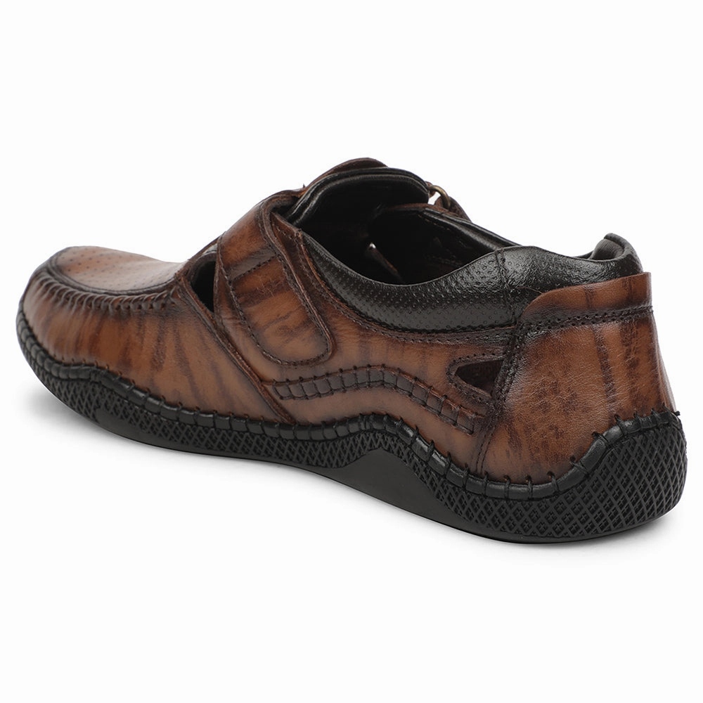 Healers Tan Casual Flat Sandal For Men DSL-4 By Liberty