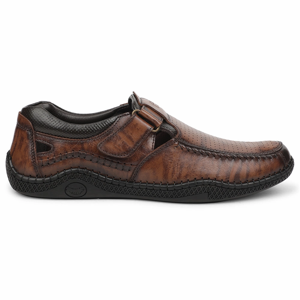 Healers Tan Casual Flat Sandal For Men DSL-4 By Liberty