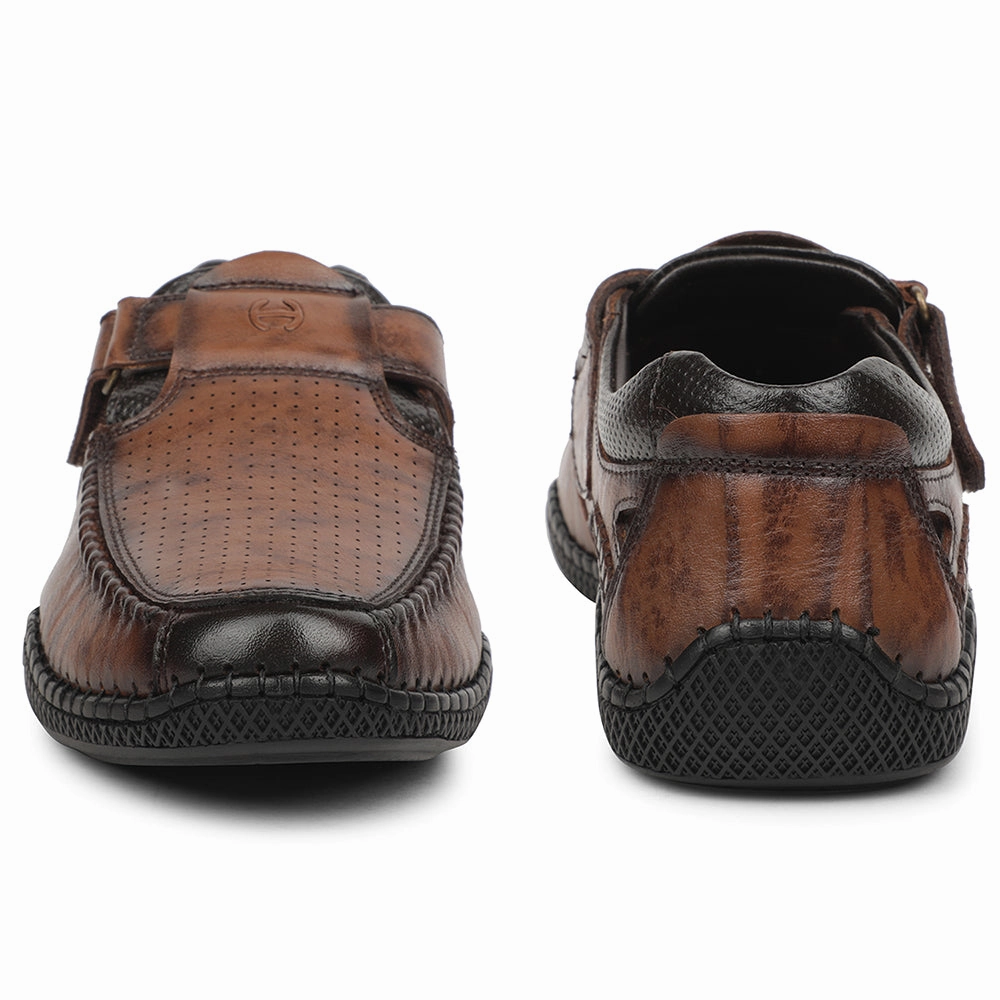 Healers Tan Casual Flat Sandal For Men DSL-4 By Liberty
