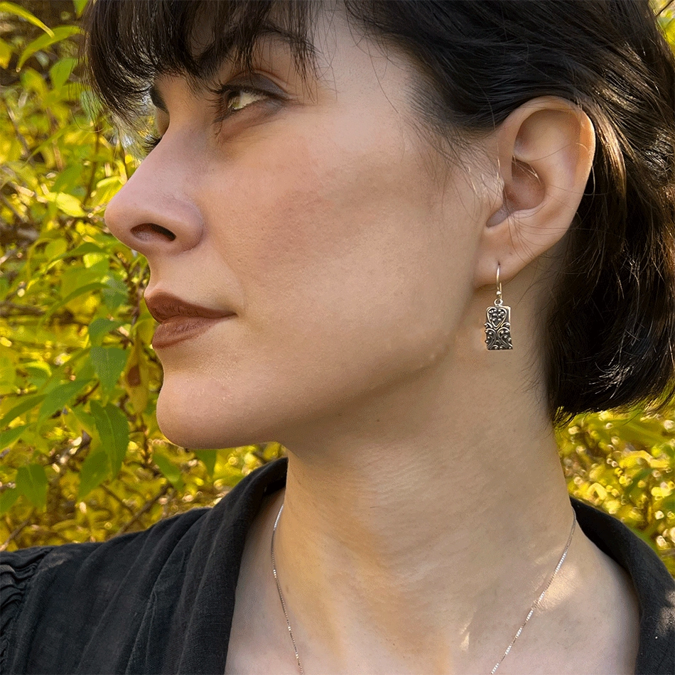 Heartbeat Filigree Earrings- Sterling Silver, Indonesia
