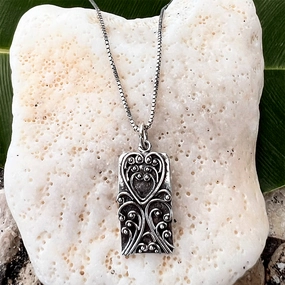 Heartbeat Filigree Necklace- Sterling Silver, Indonesia