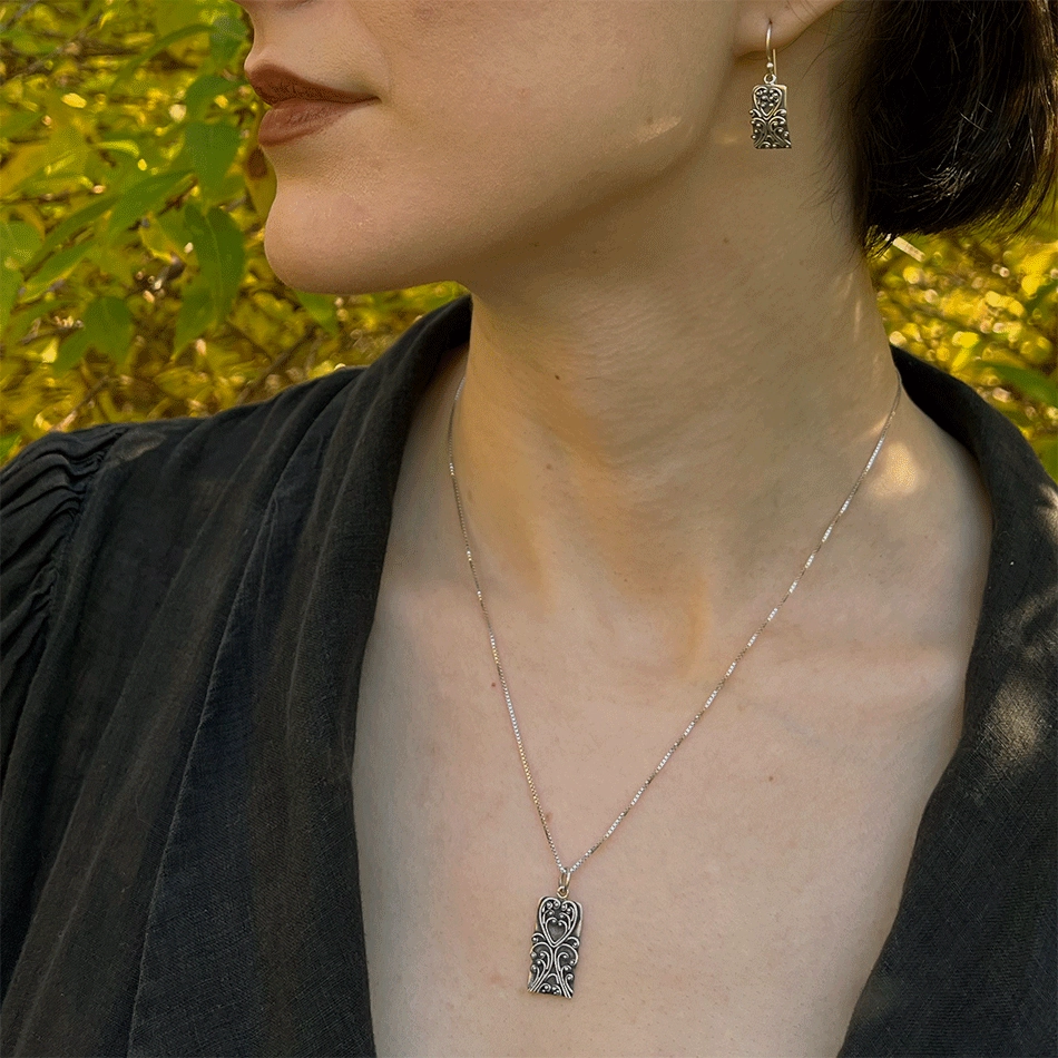 Heartbeat Filigree Necklace- Sterling Silver, Indonesia