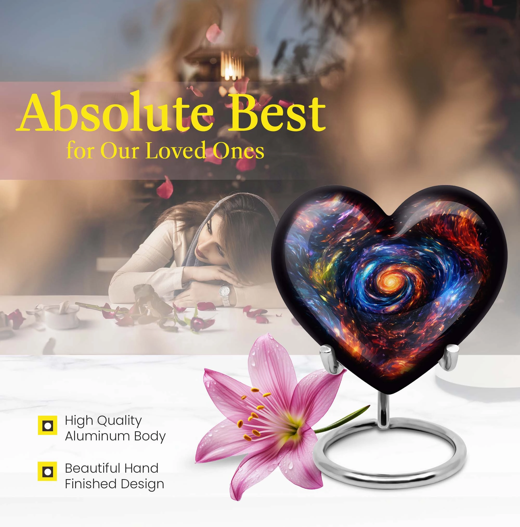 Heartfelt Galaxy Urn - Tribute Burial Urn for Cremation Ashes