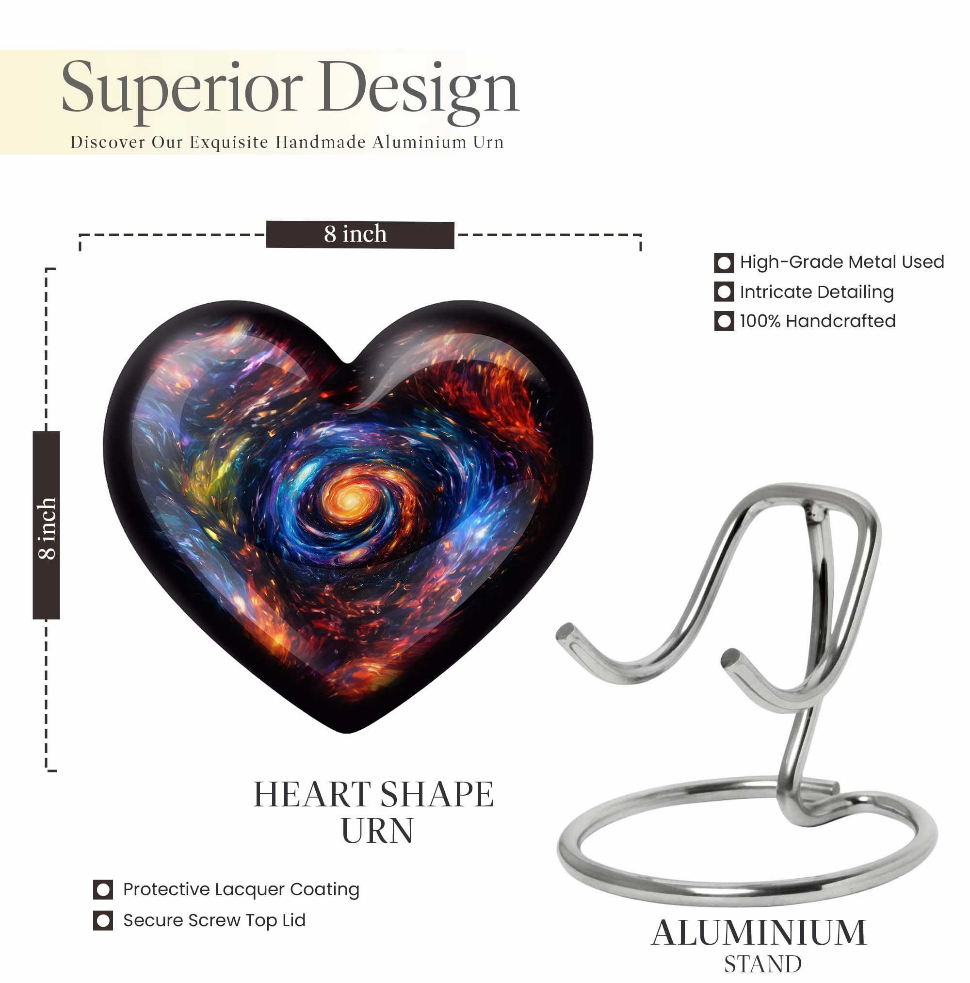 Heartfelt Galaxy Urn - Tribute Burial Urn for Cremation Ashes